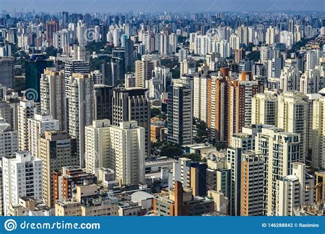 Metropole View From Above Aerial View Of Sao Paulo City Brazil Stock
