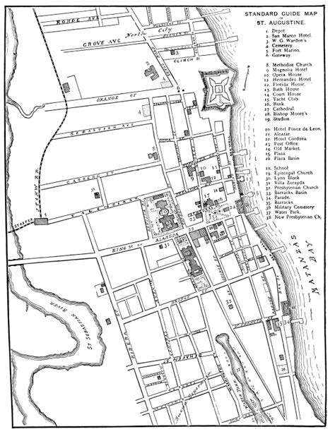 Map Of The City Of St Augustine