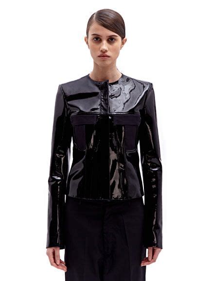 paco rabanne women s patent leather jacket designer outfits woman leather jacket jackets