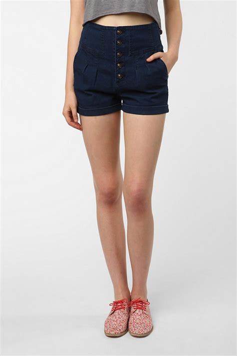 Pins And Needles High Rise Button Up Short High Wasted Shorts