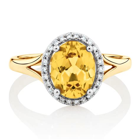 You'll receive email and feed alerts when new items arrive. Ring with Created Yellow Sapphire & Diamonds in 10ct ...