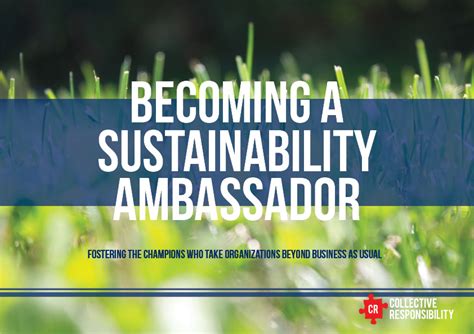 Becoming A Sustainability Ambassador Collective Responsibility