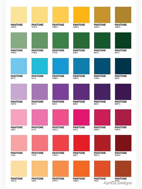 Shades Of Pantone Colors Poster By Aprilsldesigns Redbubble