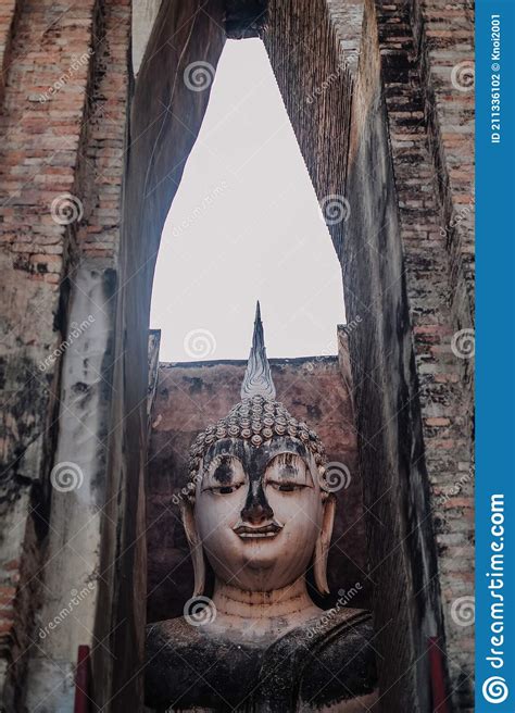 Wat Si Chum In Sukhothai Historical Park Is The Location Of The Giant Seated Buddha Image