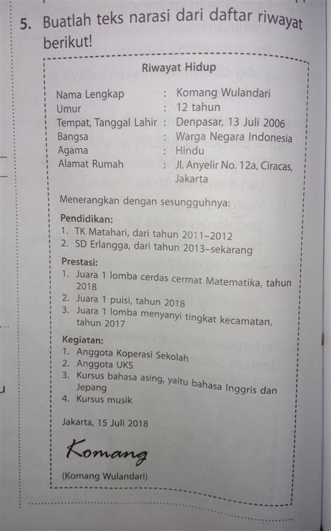 Contoh Daftar Riwayat Hidup Dalam Bentuk Narasi - Download Contoh