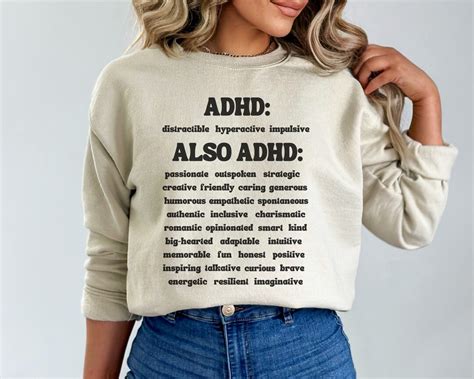 Adhd Sweatshirt Adhd Shirt Attention Deficit Hyperactivity Disorder Sweatshirt Self Love Shirt