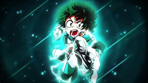 Desktop Wallpaper Izuku Midoriya Green Hair Angry Anime Boy Hd