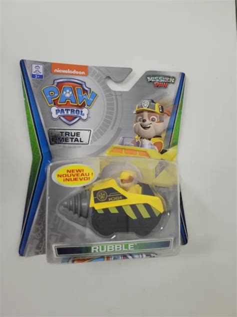 Paw Patrol Rubble Mission Paw True Metal Diecast Vehicle 155 Scale New