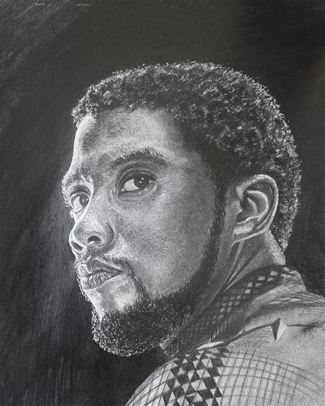 Drawings Chadwick Boseman (Black Panther) Sketch Pencils - How to Draw