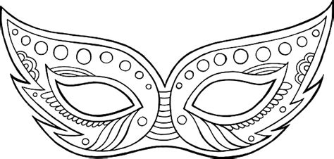 De zes en twintigste kleurplaat van carnaval (26)! Mardi Gras Mask Outline Isolated Element Coloring Page For ...