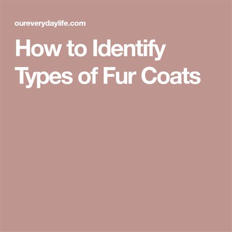 How To Identify Types Of Fur Coats Fur Coat Fur Vintage Fur