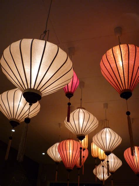 Depending on the type of. Sophisticated Hoi silk lanterns suspended from ceiling ...