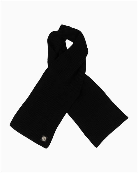 Logo Scarf Stone Island Accessoriesclothing Scarves Black
