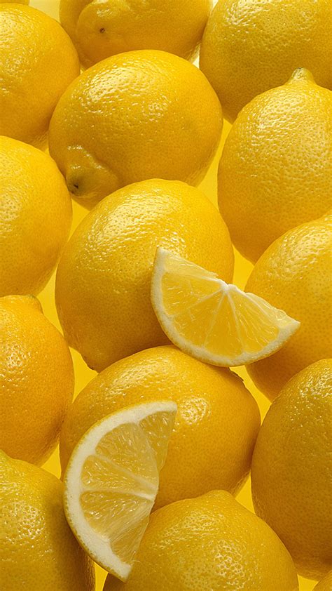 Wallpaper Texture Yellow Lemons Food Many 1080x1920