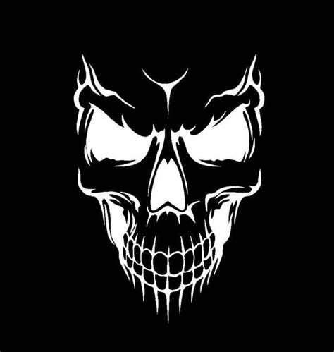 Maybe you would like to learn more about one of these? Evil Skull - Vinyl Decal | Skull stencil, Skull, Skull decal