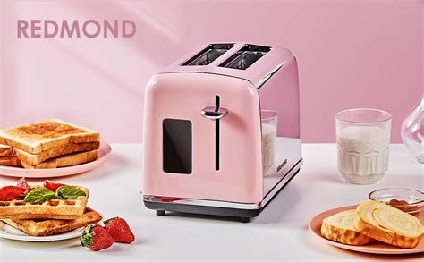 REDMOND Toaster Slice Pink Toasters Full Touch LED Display Stainless Tableware Kitchen