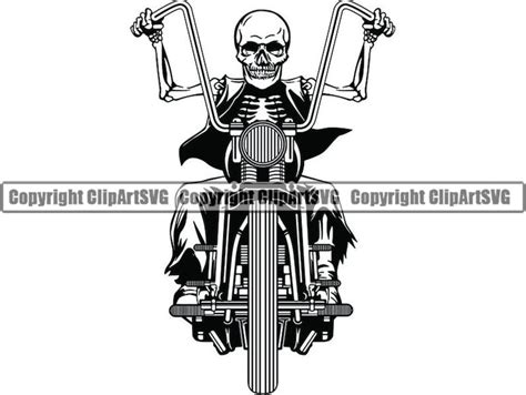 Motorcycle 27 Skull Skeleton Custom Chopper Outlaw Motorbike Etsy