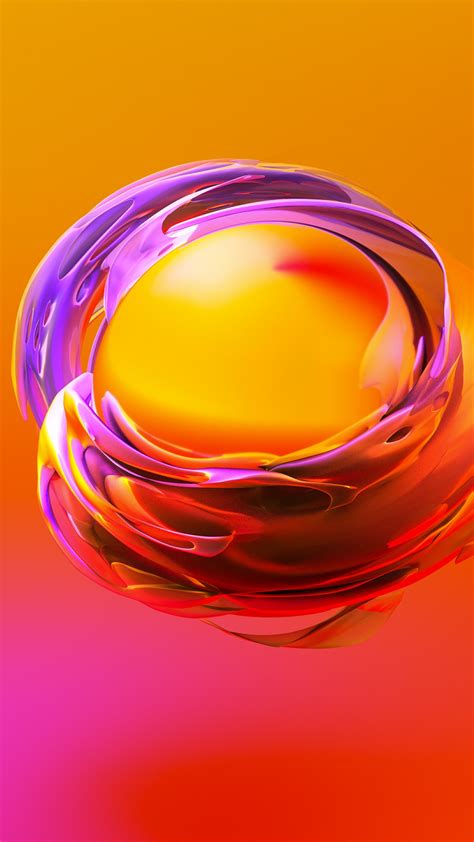 Wallpaper Sphere 3d Orange Yellow Hd Abstract 16373