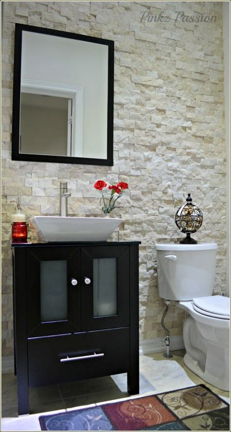 55 Awesome Powder Room with Accent Wall Ideas - TrueHome | Powder room