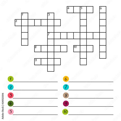 Vecteur Stock Vector Crossword Puzzle Template Isolated On White