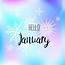 Hello January Poster With Snowlakes On The Blue Gradint Background 