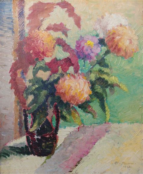 Pointillist Floral Still Life, Art Deco Period 1932 ...
