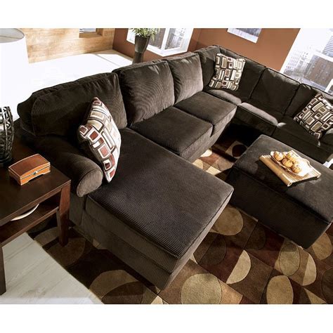 Vista Chocolate Left Facing Chaise Sectional Signature Design By
