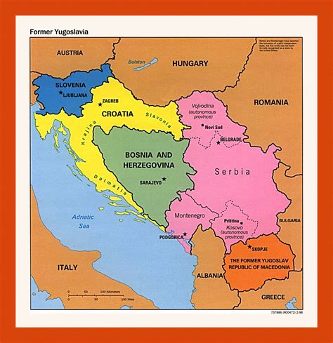 Political Map Of Yugoslavia 1996 Maps Of Yugoslavia Maps Of