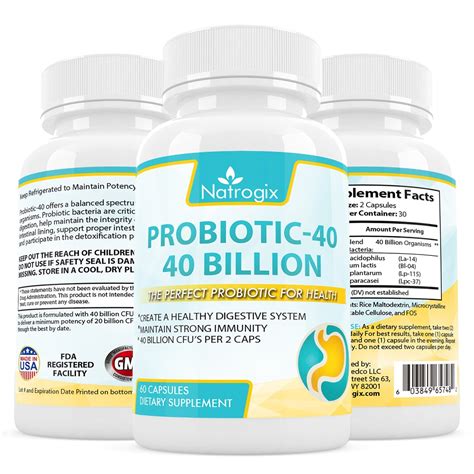 40 Billion Cfus Organic Live Probiotics Digestive Aids With Multiple
