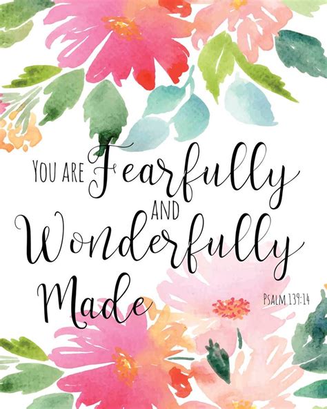 Psalm 139 Printable You Are Fearfully And Wonderfully Made Etsy