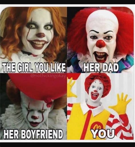 Haha I Love This Funny Clown Memes Funny Horror Horror Movies Funny