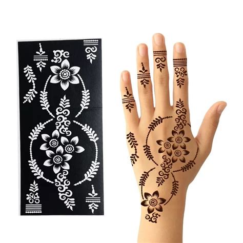 Henna Tattoo Stencils Reusable Self Adhesive Temporary Hand Etsy
