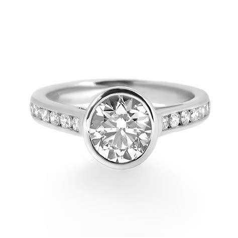 Bezel Set Diamond Engagement Ring Haywards Of Hong Kong