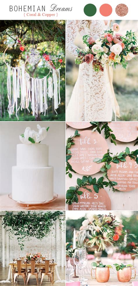 Get ideas for stunning spring shades! Top 5 Rustic / Bohemian Chic Wedding Color Palettes We ...