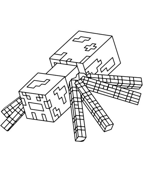 Minecraft spider jockey coloring pages. Free Minecraft coloring page spider - Topcoloringpages.net