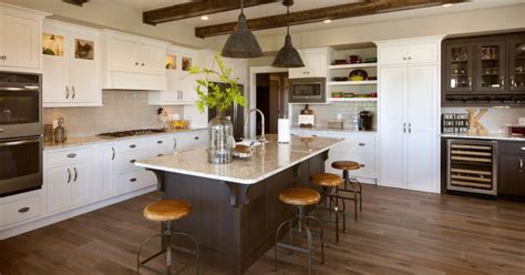 Sep 29, 2017 · embrace the wood look and pick a paint color accordingly. White Kitchen Cabinets with Brown Stained Island ...
