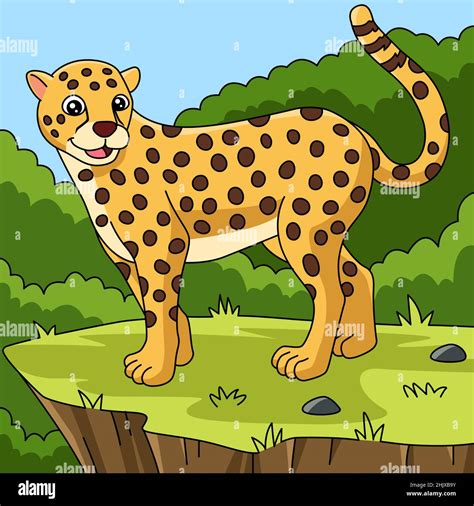 Cheetah Cartoon Vector Colored Illustration Stock Vector Image And Art