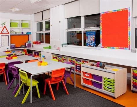 A Bright And Minimalist Classroom Classroom Design Classroom Layout
