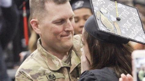 military father surprises daughter during her college graduation youtube