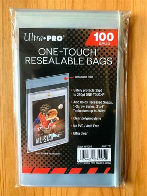 100 One Touch Ultra Pro Sleeve Series Resealable Bags For Sale Online