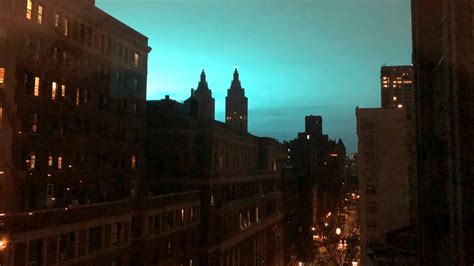 Blue Light Appears Above New York After Transformer Explosion At Con
