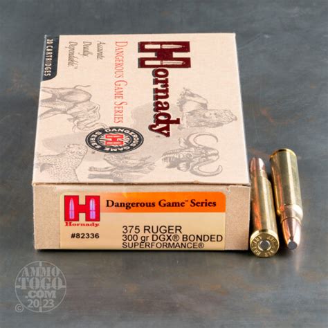 375 Ruger Ammo 20 Rounds Of 300 Grain Bonded Soft Point By Hornady