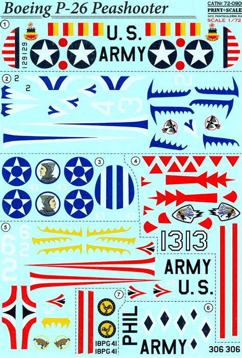 Print Scale Decals 172 Boeing P 26 Peashooter Fighter Ebay