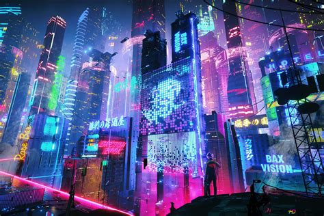 Colourful Neon City 4k Wallpaper Download