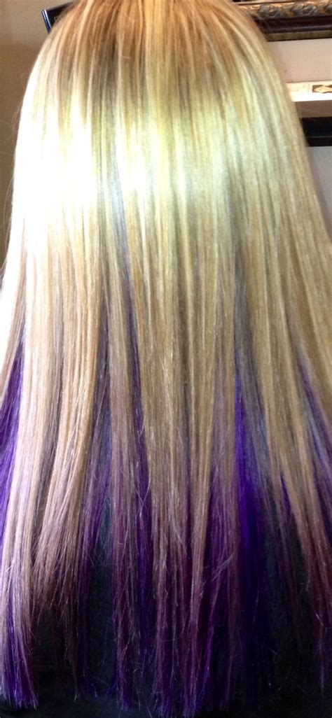 Purple Weaved Underneath Blonde Gorgeous Purple Highlights