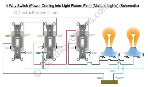 How to wire a 3 way switch with multiple lights how to wire a double 2 way light switch 2 way light switch wiring two way. 4-way Switch Wiring Diagram (Multiple Lights w/ PDF) - Electric Problems