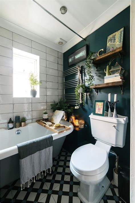 Dark Maximalist Hague Blue Bathroom Room Eclectic Cosy Vintage Lily