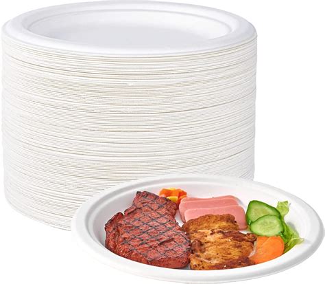 Buy Ecolipak Pieces Compostable Paper Plates Inch Heavy Duty