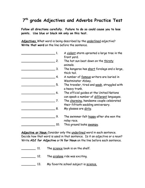 English Worksheets For Grade 7 Free Printables
