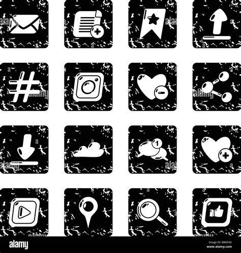 Social Network Icons Set Grunge Vector Stock Vector Image And Art Alamy